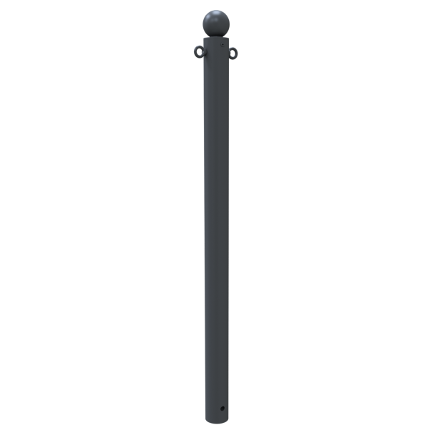 Dekorativ puller | Serie 475B | � 76 mm | fastmonteret, til indst�bning i beton med jordanker, total l�ngde ca. 1300 mm | uden l�s | med 2 �jer